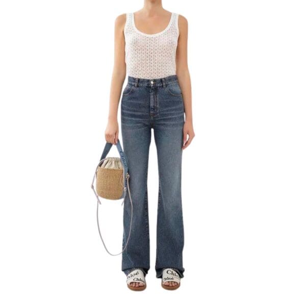 CHLOE SMALL WOODY BASKET WASHED BLUE - Image 7