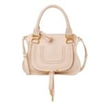 CHLOE SMALL MARCIE DOUBLE CARRY BAG IN GRAINED LEATHER CEMENT PINK