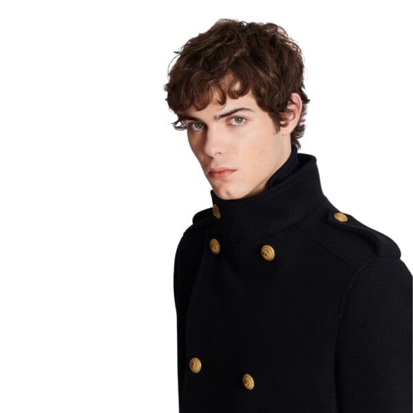 BALMAIN SHORT MILITARY STYLE COAT