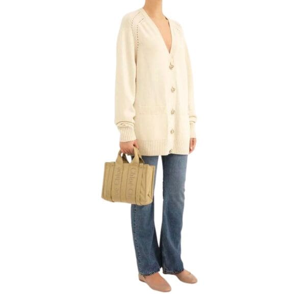 CHLOE SMALL WOODY TOTE BAG HOT SAND - Image 7
