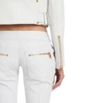 BALMAIN CROPPED LEATHER BIKER JACKET