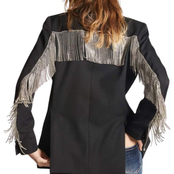 DSQUARED2 CRYSTAL FRINGED BLAZER