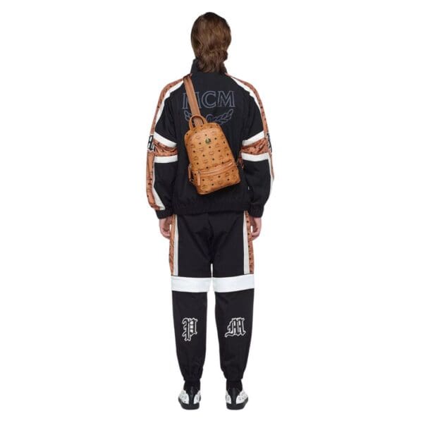 MCM AREN SLING BAG IN VISETOS COGNAC