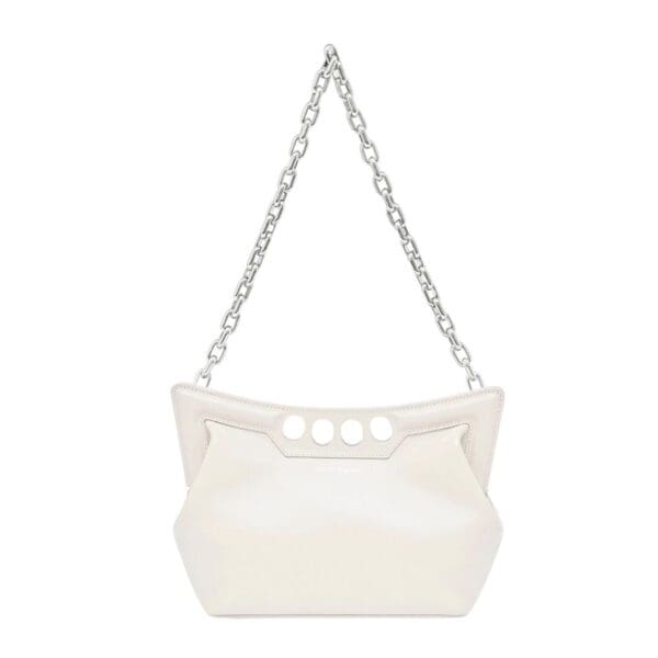 ALEXANDER MCQUEEN WOMENS THE PEAK BAG SMALL IN SOFT LVORY