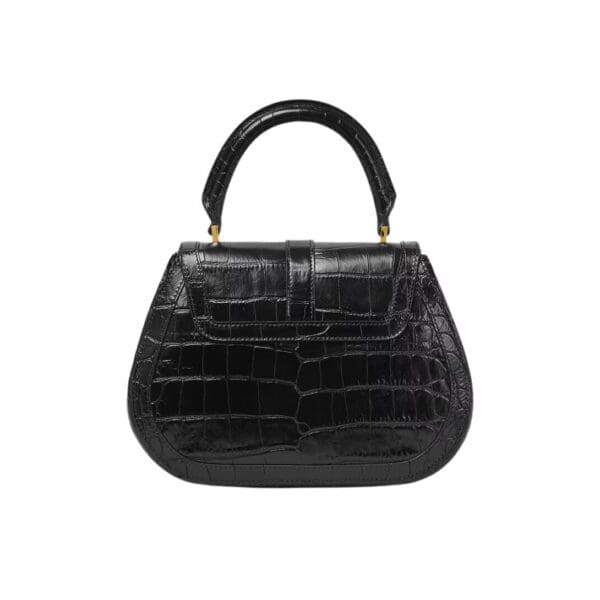 VERSACE CROC-EFFECT GRECA GODDESS TOP HANDLE BAG