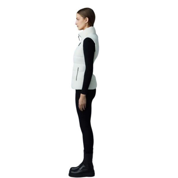 MACKAGE GISELA STRETCH LIGHT DOWN VEST WITH STAND COLLAR