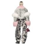 THE ATTICO DARK GREY AND MILK SHORT COAT