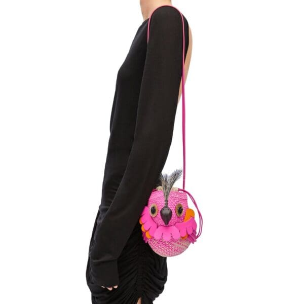 LOEWE BIRD BAG IN IRACA PALM AND CALFSKIN