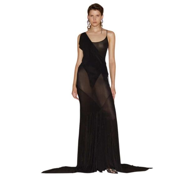 THE ATTICO BLACK LONG DRESS