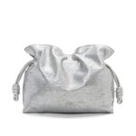 LOEWE FLAMENCO CLUTCH BAG IN METALLIC LAMBSKIN