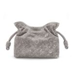 LOEWE FLAMENCO CLUTCH MINI BAG IN FLOCKED DENIM