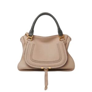 CHLOE MARCIE LARGE DOUBLE CARRY BAG FLORAL GREY