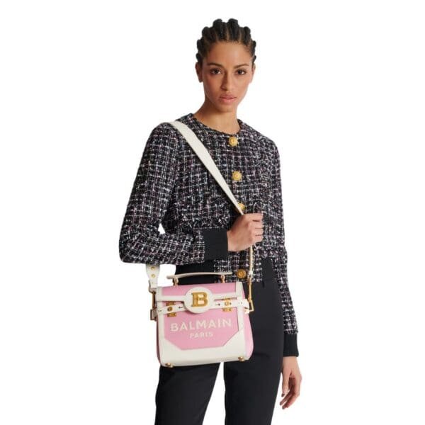 BALMAIN B-BUZZ 23 CANVAS AND LEATHER BAG - Image 2