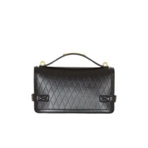 BALMAIN BUZZ SHOULDER 24 BAG IN GRID-EMBOSSED CALFSKIN