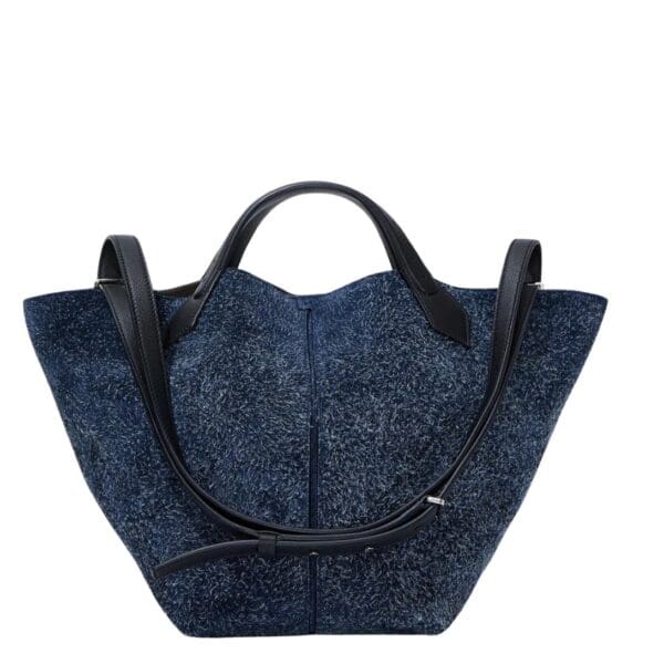 PROENZA LARGE CHELSEA TOTE IN BRUSHED SUEDE DEEP NAVY