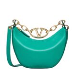 VALENTINO GARAVANI VLOGO MOON MINI HOBO BAG IN NAPPA LEATHER WITH CHAIN