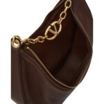 VALENTINO GARAVANI MAXI VLOGO MOON NAPPA LEATHER HOBO BAG WITH CHAIN