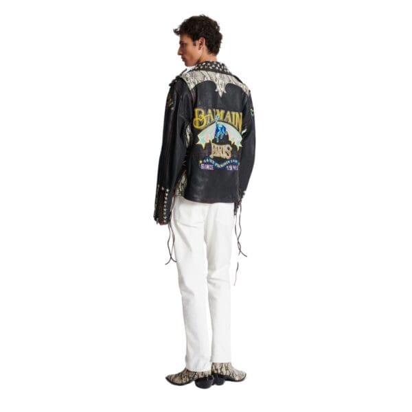 BALMAIN WESTERN LEATHER BIKER JACKET