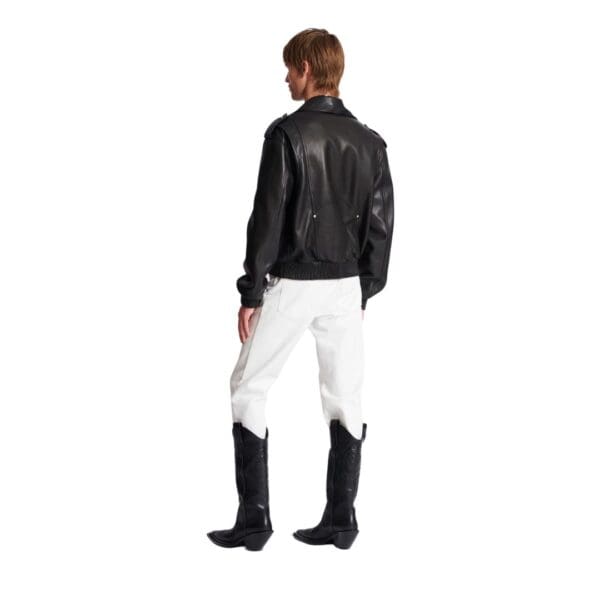 BALMAIN LEATHER BOMBER JACKET