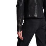 BALMAIN ZIPPED LEATHER BIKER JACKET