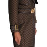 BALMAIN MINI MONOGRAM JACQUARD TRENCH COAT