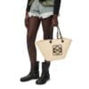 LOEWE ANAGRAM BASKET BAG IN IRACA PALM AND CALFSKIN
