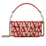 SMALL VALENTINO GARAVANI LOCÒ TOILE ICONOGRAPHE SHOULDER BAG