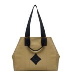 MCM REVERSIBLE DIAMOND TOTE IN CANVAS LEATHER MIX BEIGE