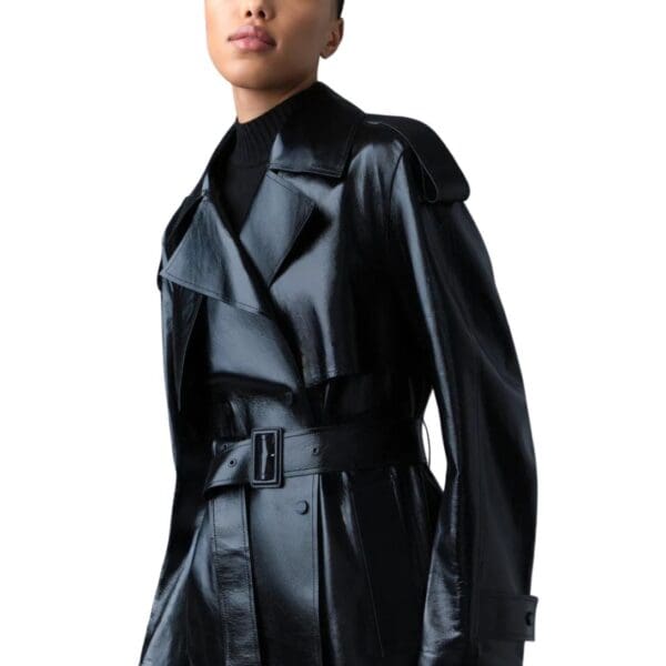 MACKAGE CARMELA LEATHER TRENCH WITH BELT