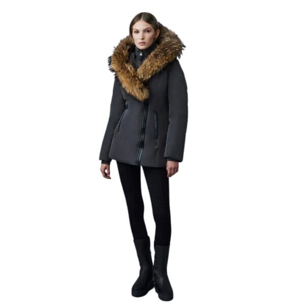 MACKAGE ADALI DOWN COAT WITH NATURAL FUR SIGNATURE MACKAGE COLLAR