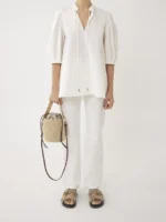 CHLOE SMALL WOODY BASKET WHITE