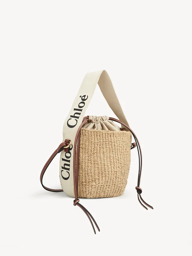 CHLOE SMALL WOODY BASKET WHITE