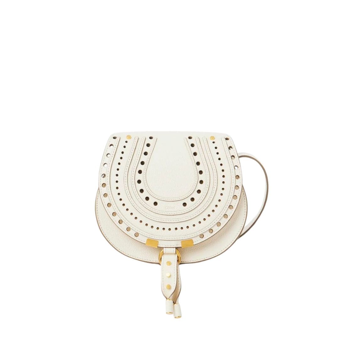 CHLOE MARCIE SMALL SADDLE BAG MISTY IVORY