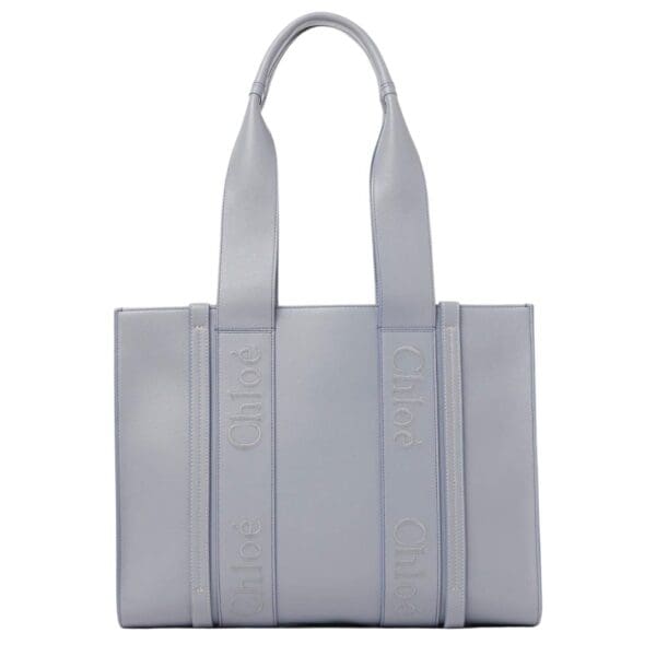 CHLOE MEDIUM WOODY TOTE BAG STORM BLUE