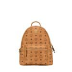 MCM SMALL STARK SIDE STUDS BACKPACK IN VISETOS COGNAC