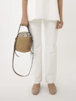 CHLOE SMALL WOODY BASKET BLACK & BEIGE