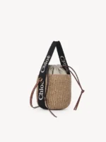 CHLOE SMALL WOODY BASKET BLACK & BEIGE