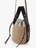 CHLOE SMALL WOODY BASKET BLACK & BEIGE