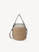 CHLOE SMALL WOODY BASKET BLACK & BEIGE