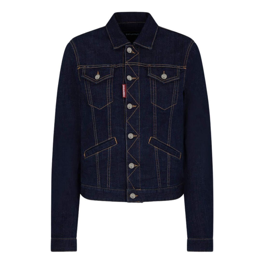 DSQUARED2 DARK RINSE WASH BOYFRIEND JEAN JACKET