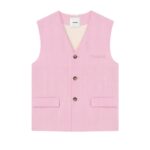 NANUSHKA SEMME SILK VISCOSE TWEED VEST PINK