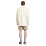 NANUSHKA BEAUX STRIPED DENIM LONG-SLEEVE SHIRT CREME