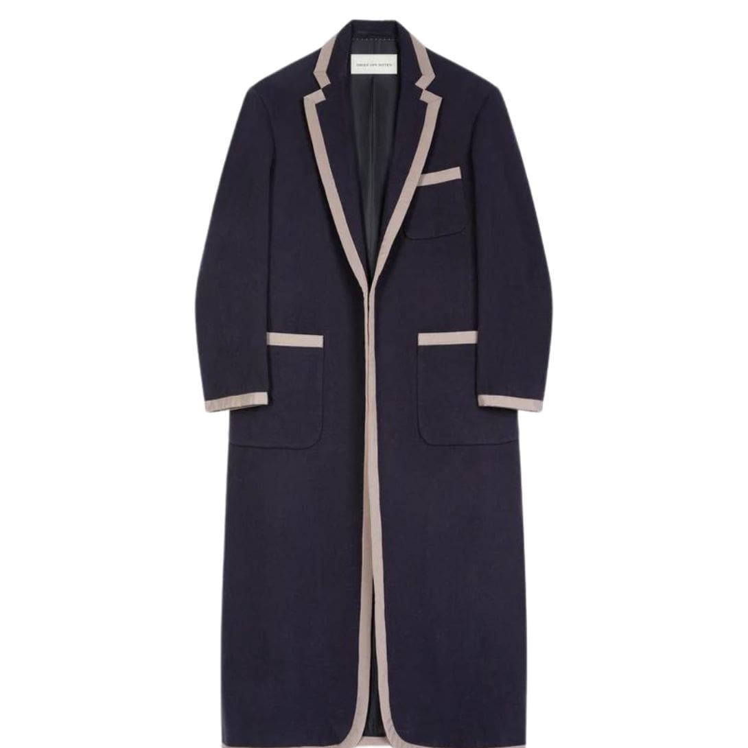 DRIES VAN NOTEN UNCONSTRUCTED COAT NAVY