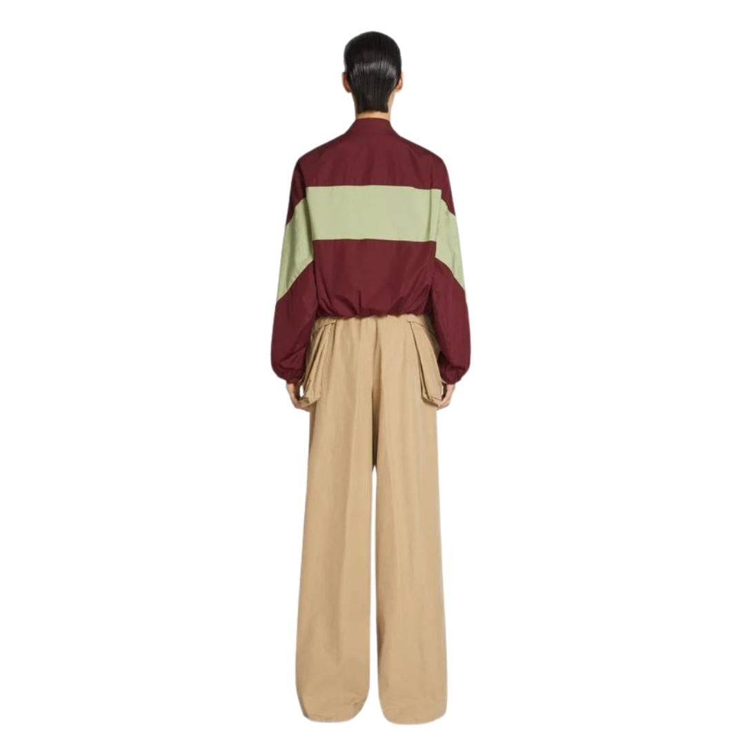 DRIES VAN NOTEN CROPPED BOMBER BORDEAUX