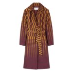 DRIES VAN NOTEN EMBROIDERED COAT WINE