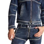 DSQUARED2 HERITAGE DENIM BIKER JACKET