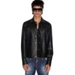 DSQUARED2 LEATHER DAN JEAN JACKET