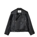 NANUSHKA BERTI REGENERATED LEATHER JACKET BLACK