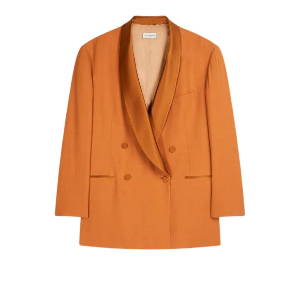 DRIES VAN NOTEN TUXEDO BLAZER LIGHT RUST