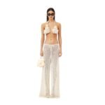 MAGDA BUTRYM 3D CROCHET FLOWER BRA TOP IN CREAM